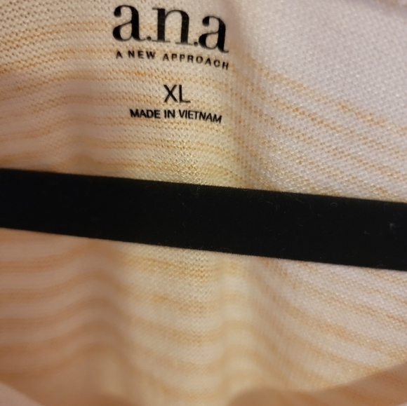 A.N.A. Tank Womens Size XL Casual Top Gold & White Stripes Easter Spring MSRP$29 - Picture 3 of 4